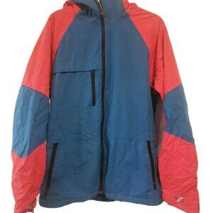 Burton Mens Jacket Dry Ride Hooded Ski Snowboard MED Blue Red Colorblock